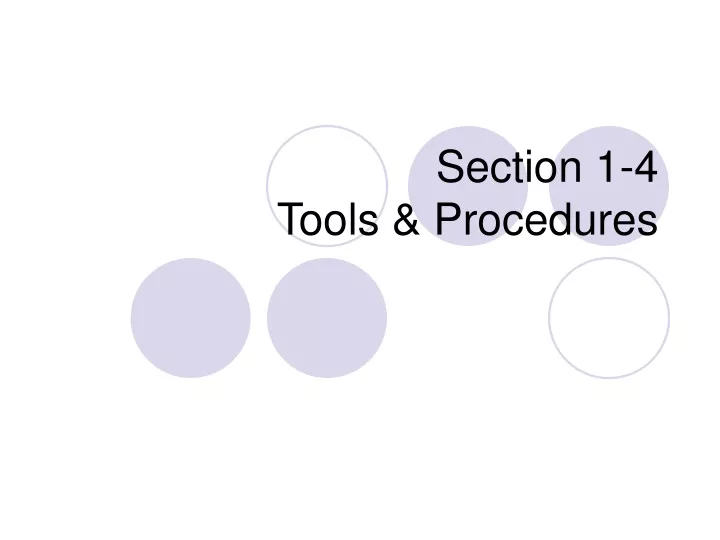 section 1 4 tools procedures