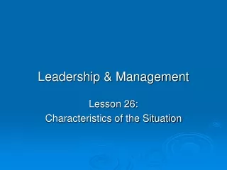 Leadership &amp; Management