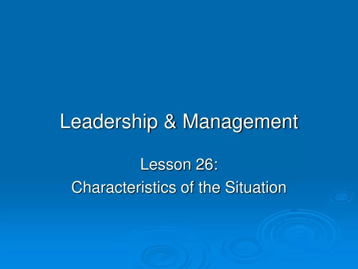 leadership management