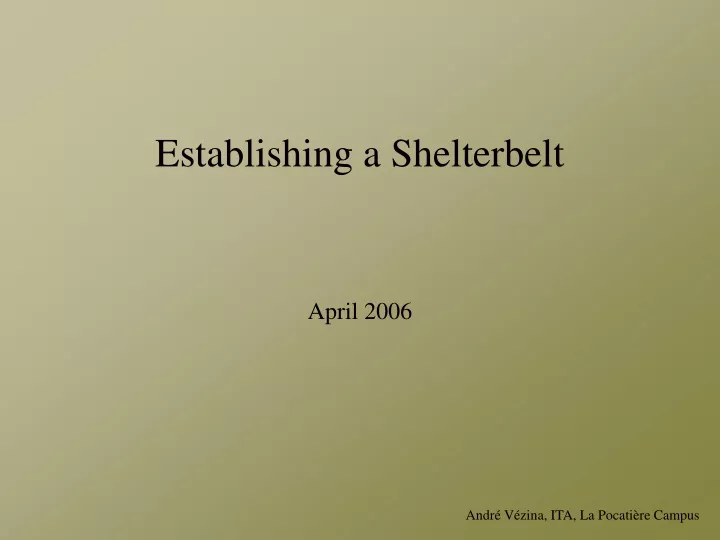 establishing a shelterbelt april 2006