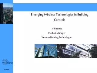 Emerging Wireless Technologies in Building Controls