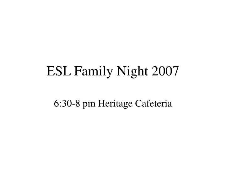 esl family night 2007
