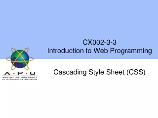 CX002-3-3 Introduction to Web Programming