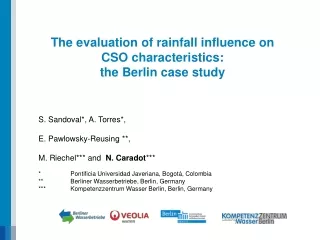 The evaluation of rainfall influence on CSO characteristics:  the Berlin case study