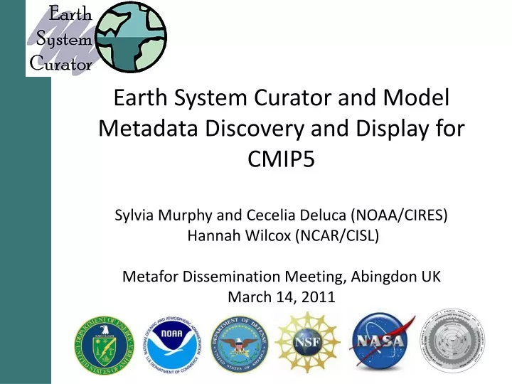 earth system curator and model metadata discovery
