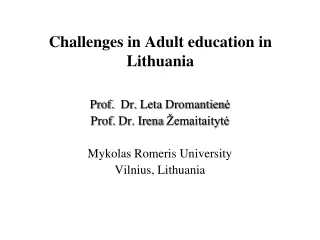 Challenges in Adult education in Lithuania