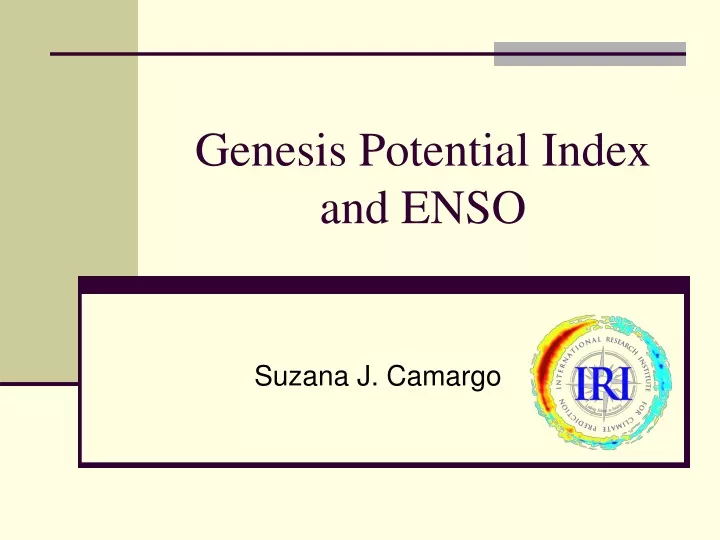 genesis potential index and enso