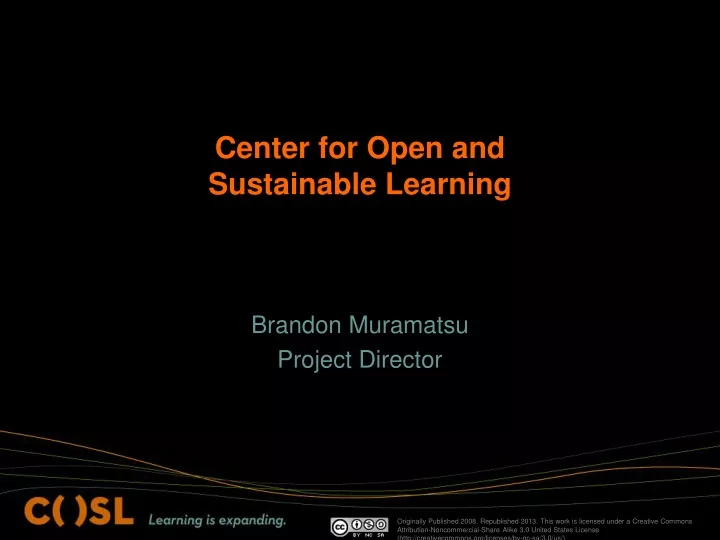 center for open and sustainable learning