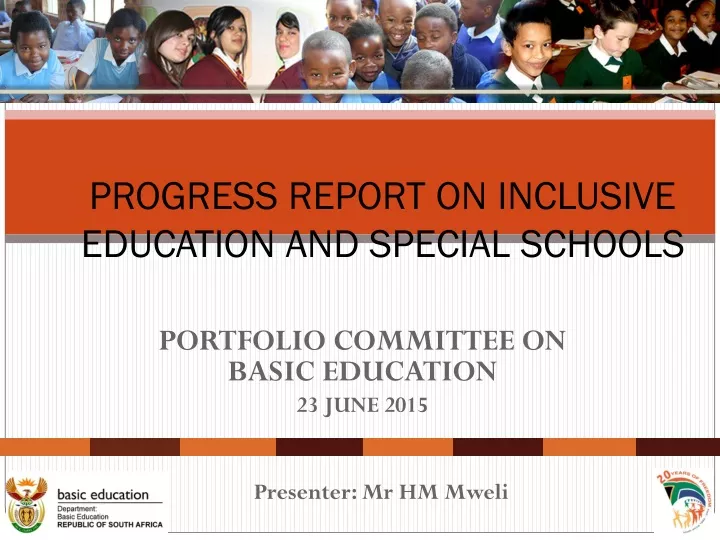 progress report on inclusive education and special schools