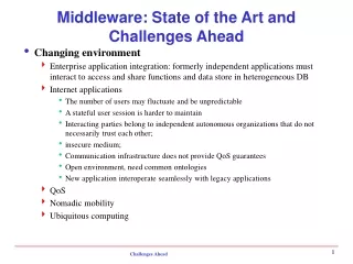 Middleware: State of the Art and Challenges Ahead