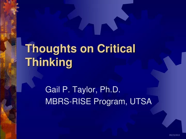 thoughts on critical thinking