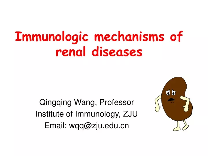 immunologic mechanisms of renal diseases