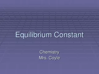 Equilibrium Constant