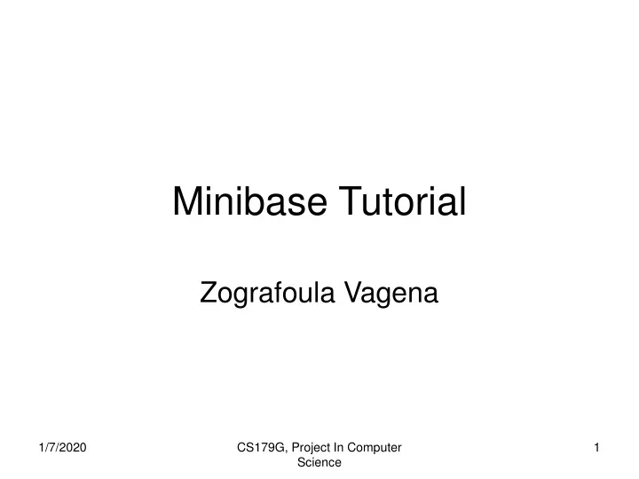 minibase tutorial