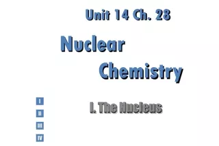 Unit 14 Ch. 28  Nuclear 			 Chemistry