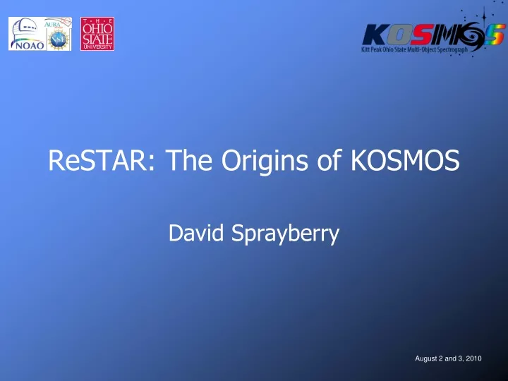 restar the origins of kosmos