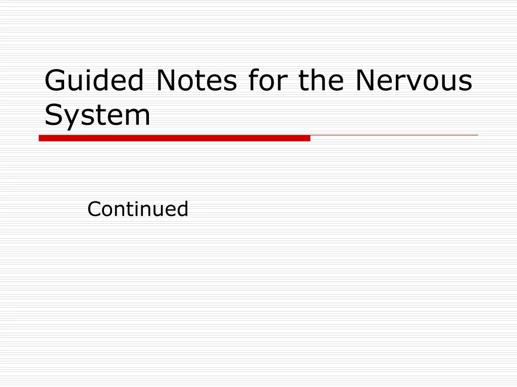 PPT - Guided Notes for the Nervous System PowerPoint Presentation, free ...