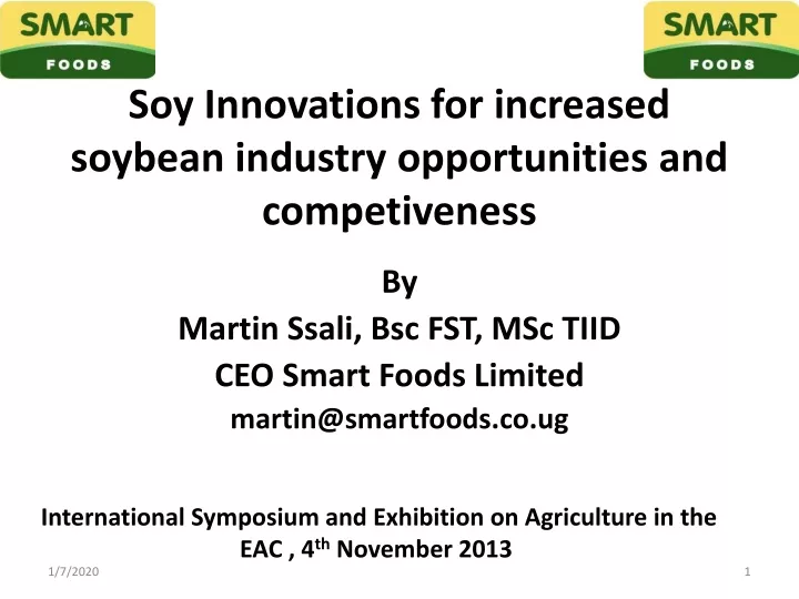 soy innovations for increased soybean industry opportunities and competiveness