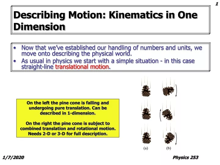 describing motion kinematics in one dimension