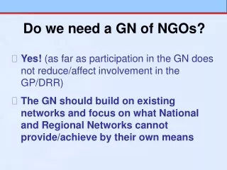 Do we need a GN of NGOs?