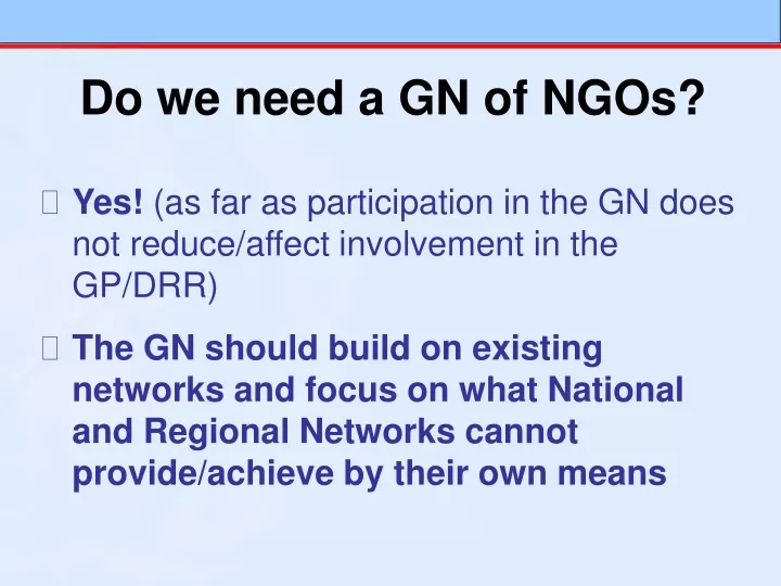 do we need a gn of ngos
