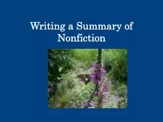Writing a Summary of Nonfiction