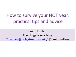 Tanith  Ludlam  The Holgate Academy  T.Ludlam@holgate-ac.uk  / @ tanithludlam