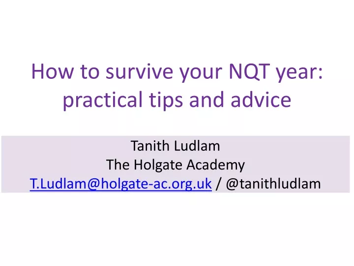 tanith ludlam the holgate academy t ludlam@holgate ac org uk @ tanithludlam