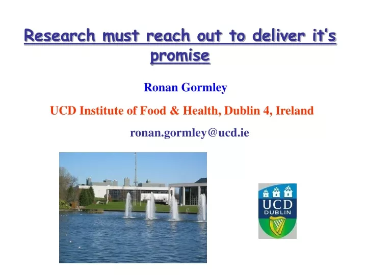 research must reach out to deliver it s promise