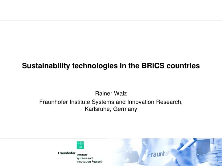 sustainability technologies in the brics countries