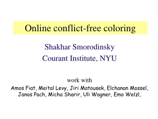 Shakhar Smorodinsky Courant Institute, NYU