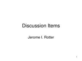 Discussion Items