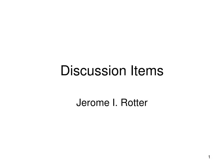 discussion items