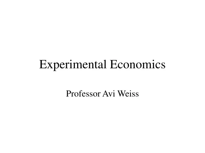 experimental economics