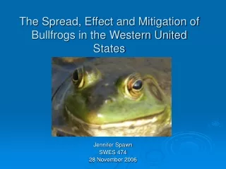 The Spread, Effect and Mitigation of Bullfrogs in the Western United States