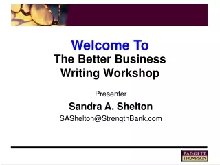 The Better Business  Writing Workshop