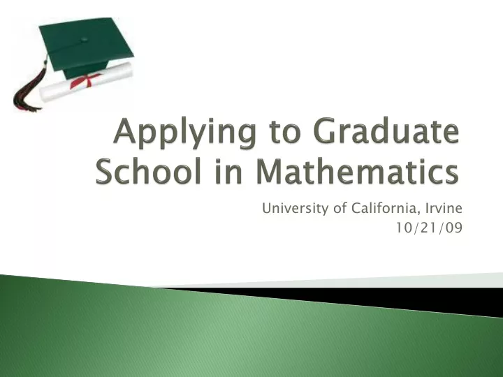 applying to graduate school in mathematics