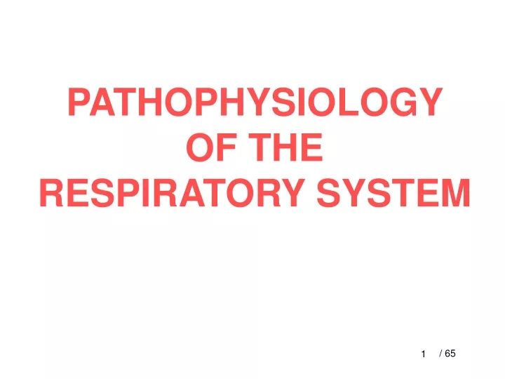 pathophysiology of the respiratory system