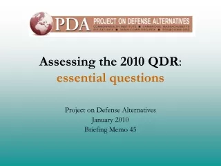 Assessing the 2010 QDR :  essential questions