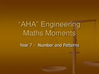 “AHA” Engineering Maths Moments