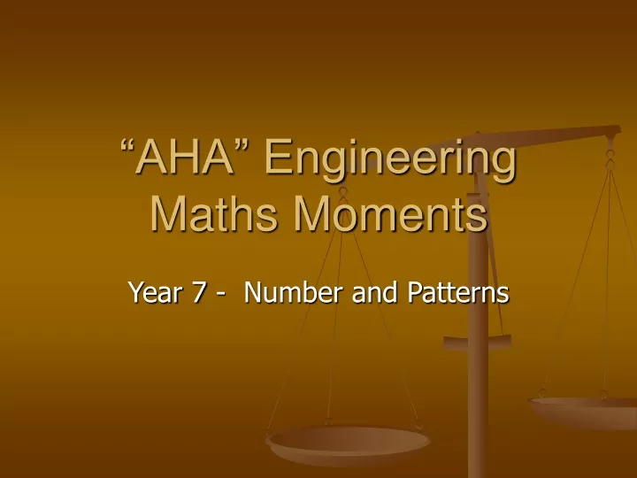 aha engineering maths moments