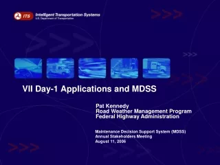 VII Day-1 Applications and MDSS