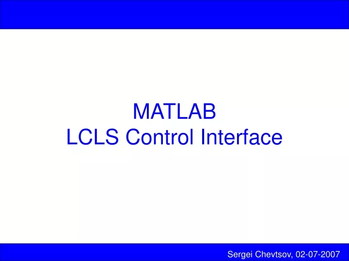 matlab lcls control interface