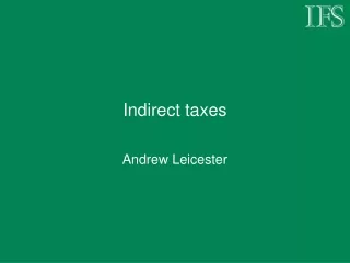 Indirect taxes