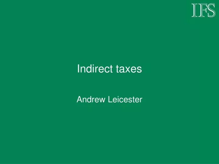 indirect taxes