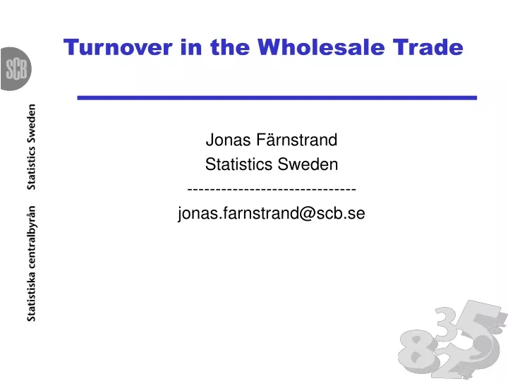 turnover in the wholesale trade