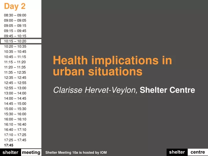health implications in urban situations clarisse
