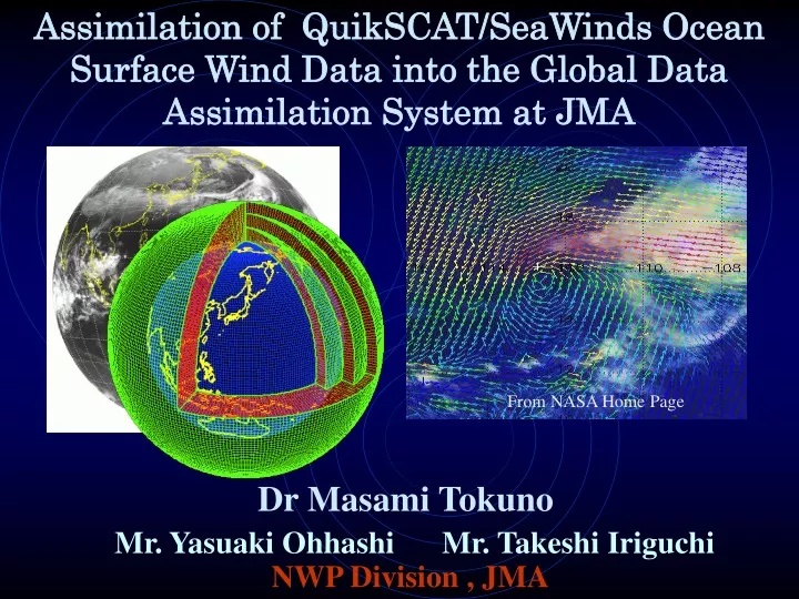 assimilation of quikscat seawinds ocean surface
