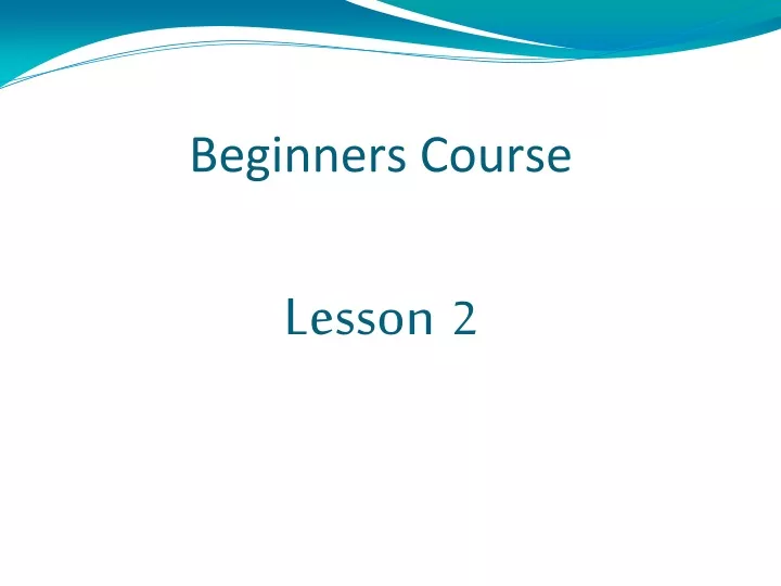 beginners course