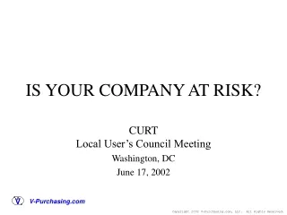 IS YOUR COMPANY AT RISK?